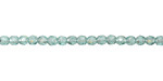 Czech Glass Aquamarine w/ Silver Wash Fire Polished Round 3mm