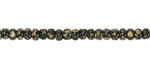 Czech Glass Textured Jet w/ Antique Gold Trica Beads 3x4mm