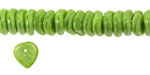 Czech Glass Green Apple Heart Shaped Leaf Drop 9mm