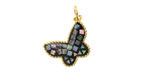 Abalone Mosaic in Enamel w/ Gold Finish Butterfly Pendant 13x16mm