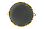 24K Gold (Plated) Transparent Jet Resin Round Focal Link 33x30mm