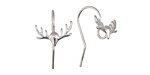 Amoracast Sterling Silver Antler Earwire 12x19mm