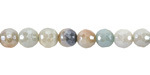 Black Gold Amazonite w/ Pearl Luster Faceted Round 6mm
