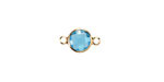 Capri Crystal Round Link in Gold Finish Bezel 14.5x8.5mm