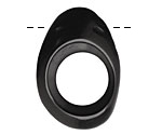 Tagua Nut Black Open Slice (side drilled) 33-45x24-36mm