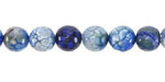 Navy Blue Fire Agate Faceted Round 8mm
