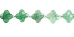 Green Strawberry Quartz Faceted Quatrefoil 10mm