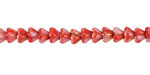Czech Glass Deep Red & Lilac w/ Luster Finish Bellflower 5x6mm