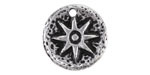 Mykonos Antique Silver (plated) Sun Coin Focal 22mm