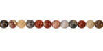 Red Silver Leaf Round 4mm