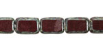 Czech Glass Merlot Picasso Rectangle 12x8mm