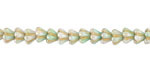 Czech Glass Cool Mint w/ Gold Bellflower 5x6mm
