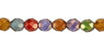 Czech Glass Bronzed Transparent Multi Color Mix Fire Polished Round 8mm