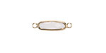 Clear Crystal Elongated Oval Link in Gold Finish Bezel 22x6mm