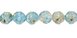 Czech Glass Aqua Ice w/ Antique Gold Flecks Chandelier Cut 8mm