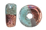 Mykonos Ceramic Raku Metallic Frosted Copper Textured Donut 10x26mm