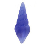 Royal Blue Beach-Style Glass Conch Shell Pendant 15x44mm