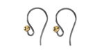 Nina Designs Sterling Silver Black Finish Simple Ear Wire w/ Bronze Ball 10x18mm