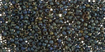 TOHO Frosted Metallic Iris Green/Brown Round 11/0 Seed Bead
