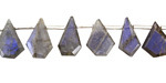 Labradorite Long Pentagon Drop Graduated 6x10-10x13mm