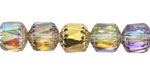 Czech Glass Crystal AB w/ Gold Finish Lantern 10mm