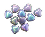 Czech Glass Blue & Purple Metallic Heart 10mm