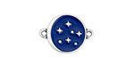 Antique Silver (plated) Cobalt Enamel Starry Night Focal Link 15x20mm