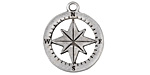 Greek Pewter Compass Charm 20x23mm