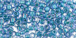 TOHO Crystal (with Green Teal Lining) Round 6/0 Seed Bead