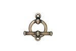 TierraCast Antique Brass (plated) Bar & Ring Toggle Clasp 16x12mm, 19mm bar