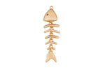 Satin Gold Finish Worry Fish Charm 8x27mm