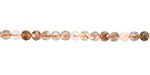 Copper Rutilated Quartz Faceted Round 4mm