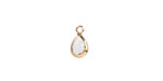 Clear Crystal Teardrop in Gold Finish Bezel 6.5x11.8mm