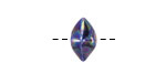 Mykonos Ceramic Iridescent Cobalt Octahedron Bead 8x10mm