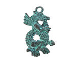 Mykonos Copper (plated) Patina Scaled Dragon Focal 19x33mm