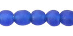 African Recycled Glass Pacific Blue Tumbled Round 9-11mm