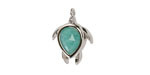 Brazil Amazonite w/ Silver Finish Sea Turtle Focal 15x19mm