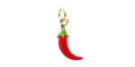 Chili Pepper Enamel w/ Gold Finish Charm 7x17.5mm