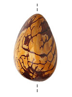 Tagua Nut Gold Nugget 40-45x32-36mm