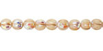 Czech Glass Ivory AB w/ Platinum Faceted Melon Round 6mm