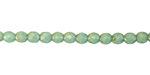 Czech Glass Matte Aquamarine w/ Gold Fire Polished Round 4mm