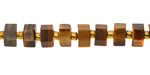 Tiger Eye Microfaceted Hexagon Heishi 4x8mm