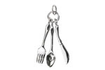 Nina Designs Sterling Silver Fork, Spoon & Knife Charm 8x30mm