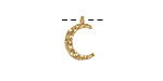 18K Gold (plated) Hammered Crescent Charm 9x14mm