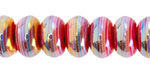 Metallic Sunset Stripe Resin Large-Hole Rondelle 8x14mm