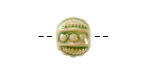 Golem Studio Bottle Green Circles & Notches Ceramic Round Bead 12-13x13mm