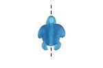 Peacock Blue Beach-Style Glass Small Sea Turtle 20x15mm