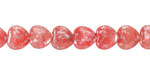 Czech Glass Desert Rose Opal w/ Silver Wash Heart 8mm