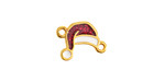 24K Gold (plated) Enamel Santa Hat Link 17x13mm