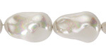 Pearly White Baroque Style Shell Pearl 23x14mm